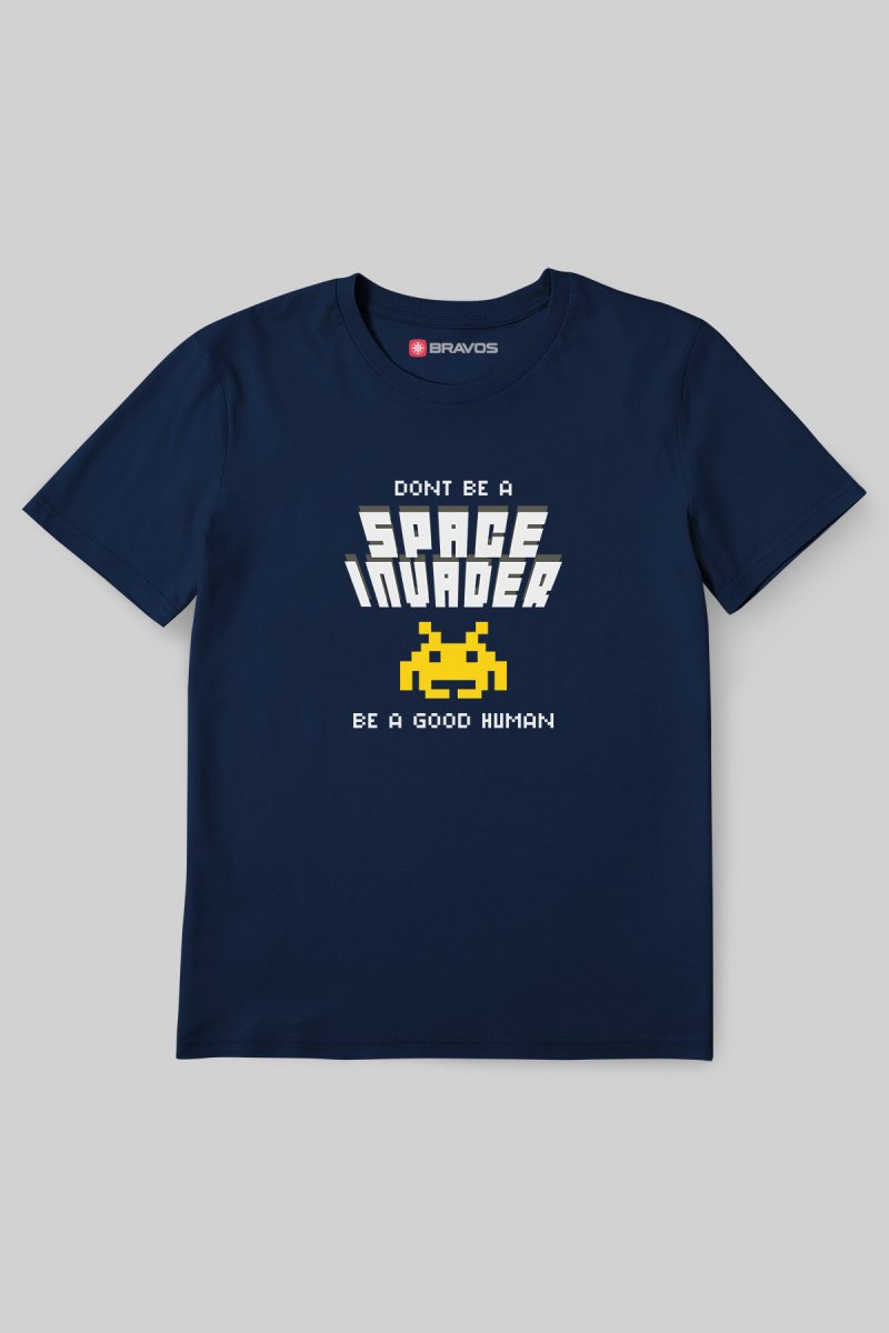 BT-113-Lacivert Space Invaders Tişörtü