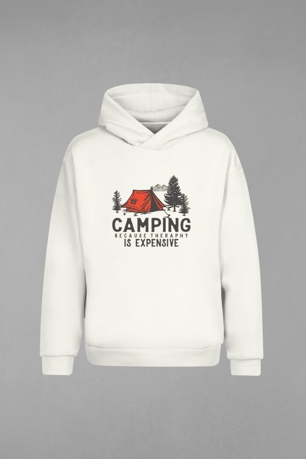 CH-016-Ekru No Need Therapy Kapşonlu Sweatshirt