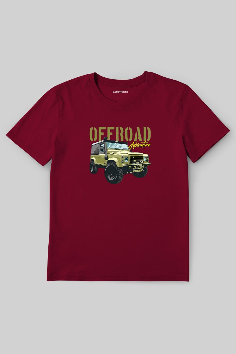 CT-019-Bordo Land Rover Offroad Tişört CT-019